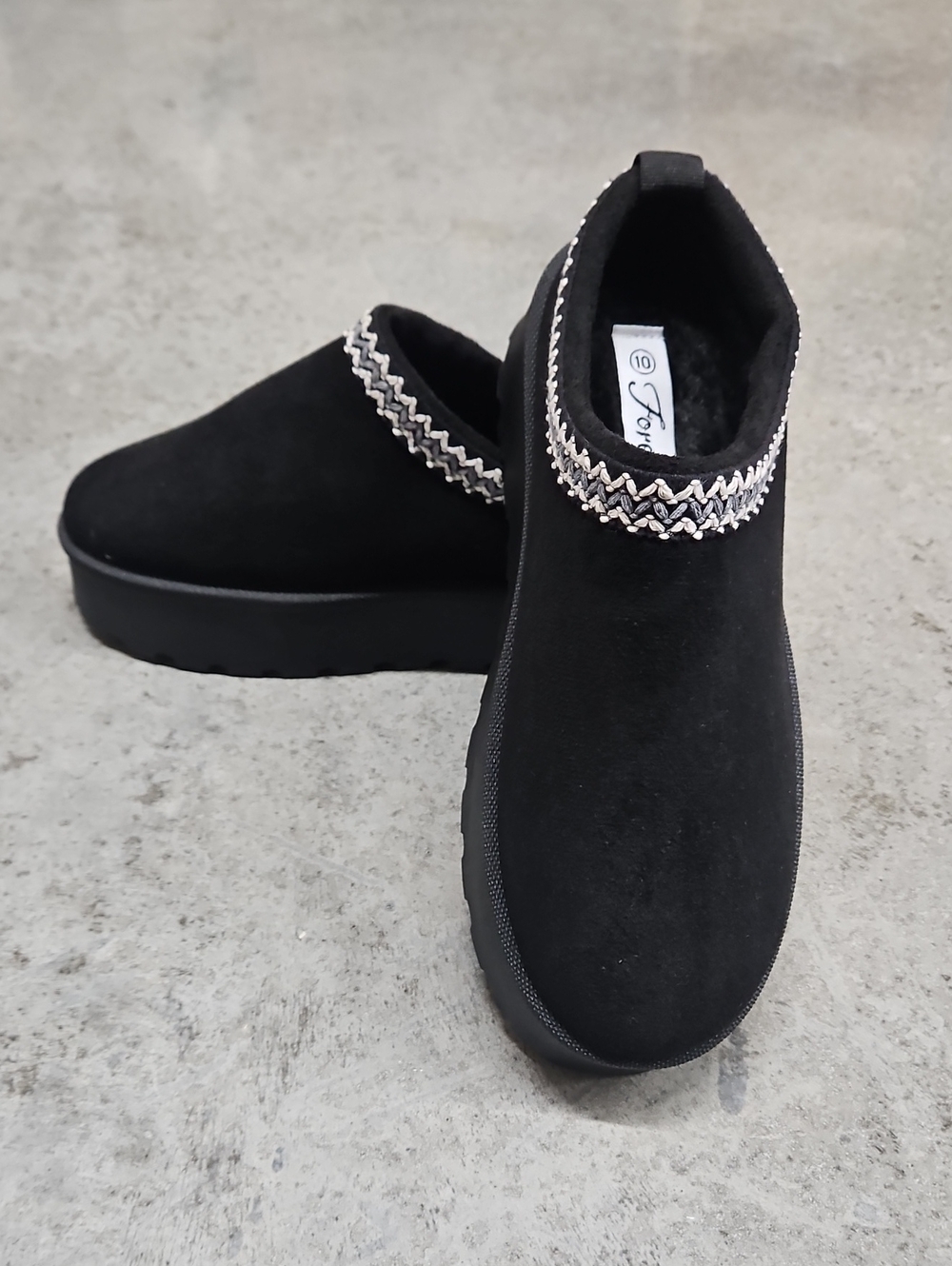 Forever Black Women's Slip-On Ankle Sneaker with Embellished Trim